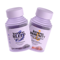 Two bottles of lemme gummies for sleep and immunity on a white background