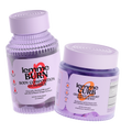Two purple containers labeled 'lemme BURN' and 'lemme CURB' on a white background