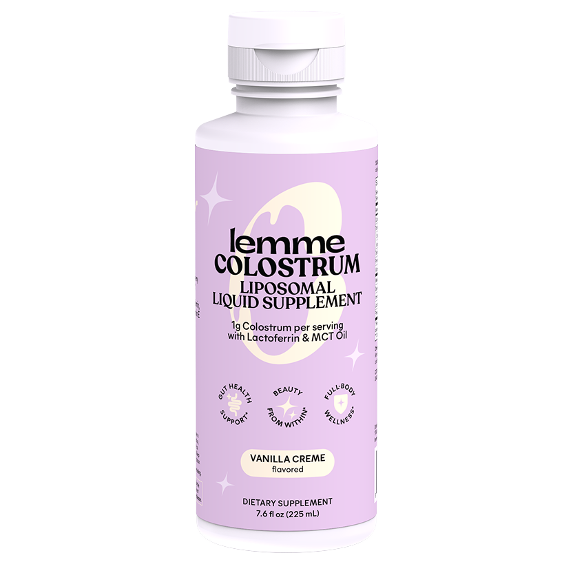 Lemme Colostrum liposomal liquid supplement bottle on a white background