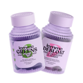 Two bottles of lemme Greens and lemme Debloat gummies on a white background