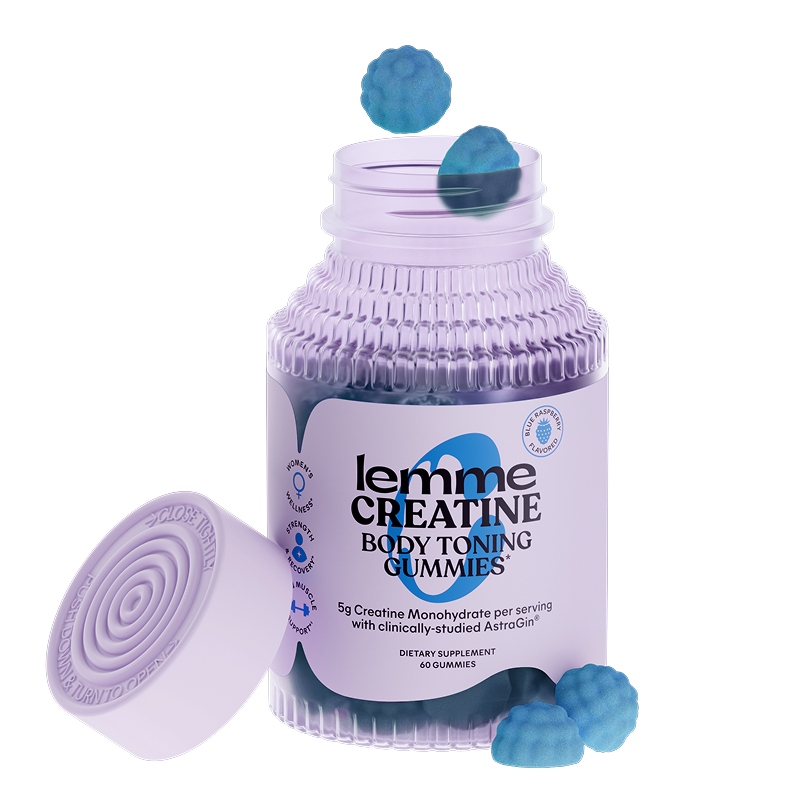 Lemme Creatine Gummies (Blue Raspberry) Travel Routine Wellness Option