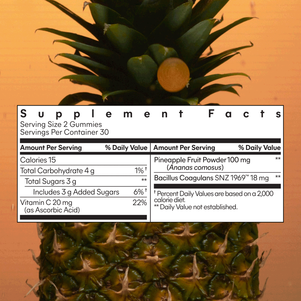 gif of Lemme Purr Gummy bottle being zoomed in on with supplement facts in front