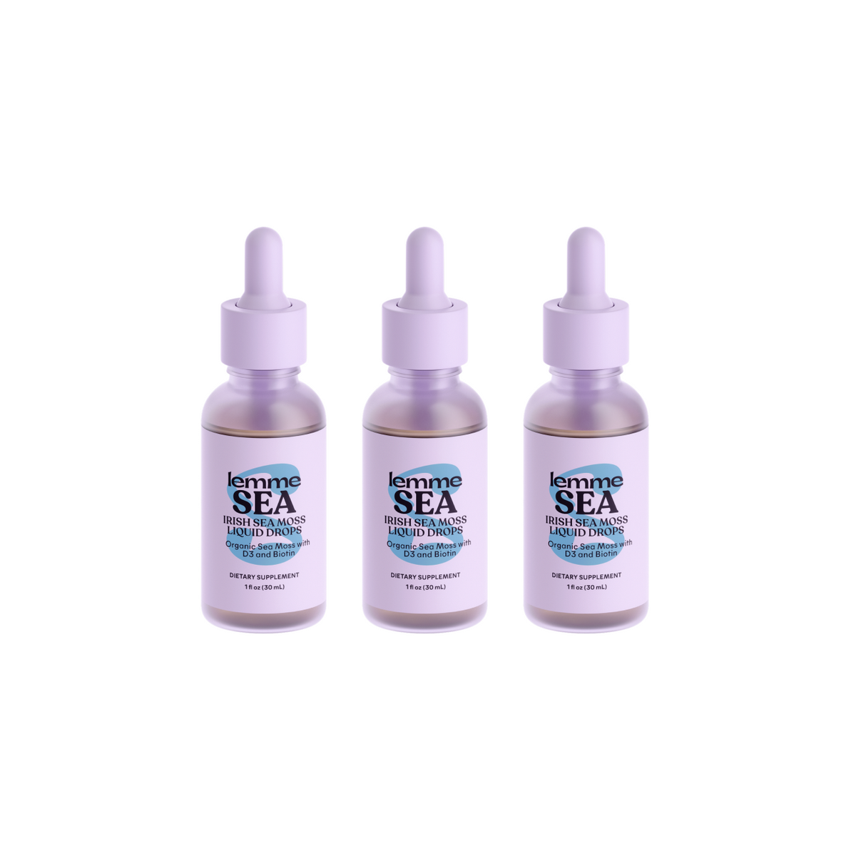 three bottles of lemme sea moss 