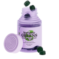 Purple container of lemme Greens Daily Superfood Gummies on a white background