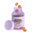 bottle of lemme Immunity Daily Wellness Gummies with gummies on a white background