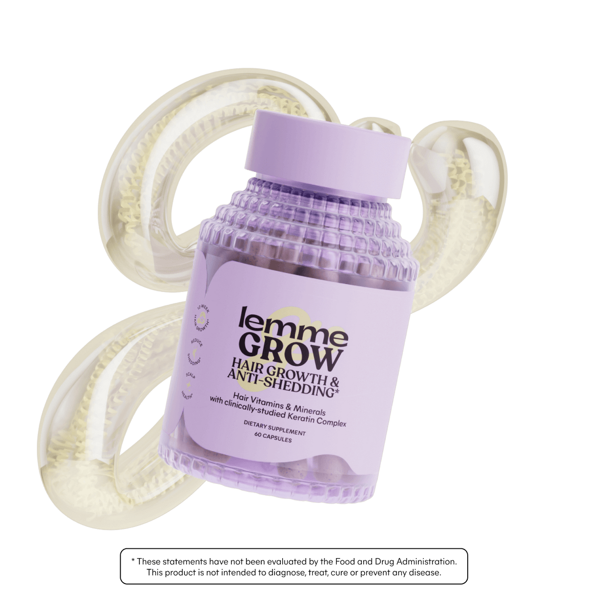 lemme grow capsules in a purple bottle with a white g in the background 