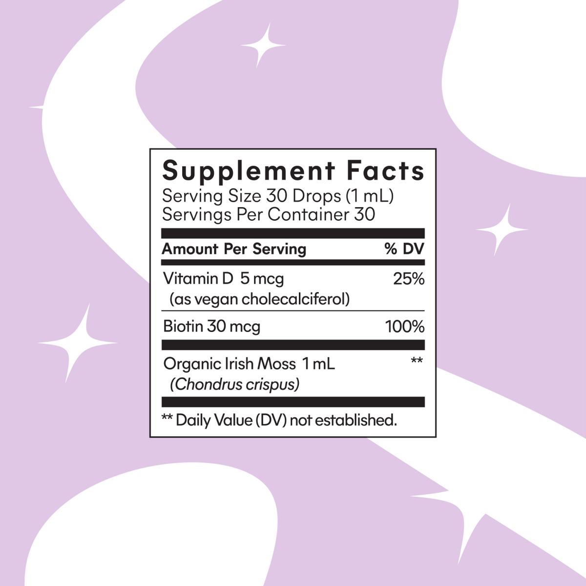 sea moss supplement facts label 