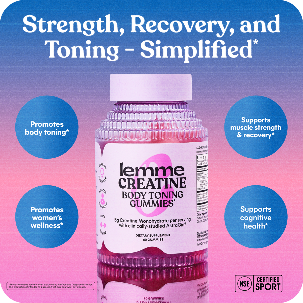 Lemme creatine benefits with bottle image 