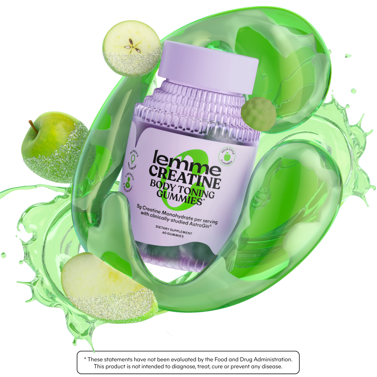 Lemme Creatine Gummies (Sour Apple) Your Regular Self-Care Pick